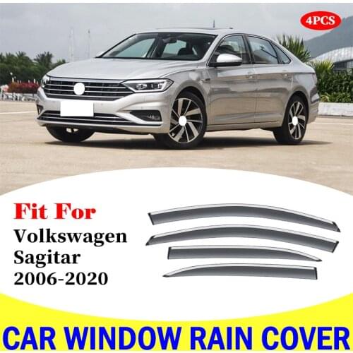 For Volkswagen Sagitar 2006-2020 window visor car rain shield deflectors awning trim cover exterior car-styling accessories