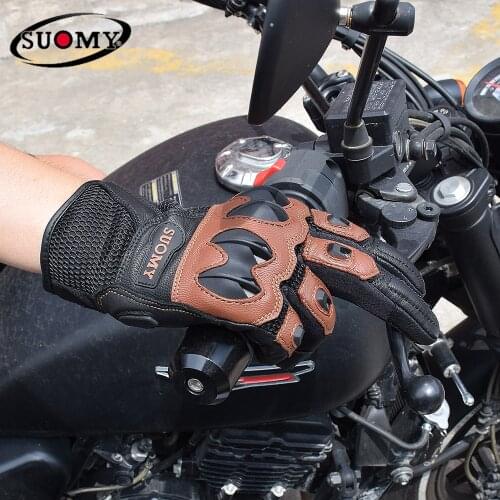 SUOMY Summer Motorcycle Gloves 3D Mesh Breathable Guantes Moto Motorbike Protective Gloves Cycling Sports Racing Leather Gloves