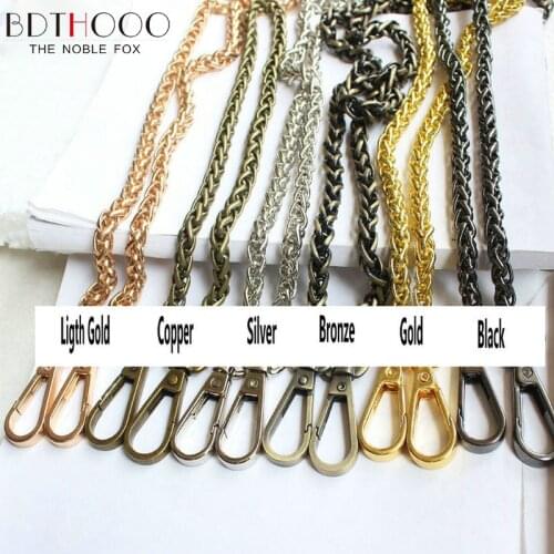 BDTHOOO 120cm Metal Chain For Shoulder Bags Handbag Buckle Handle DIY Strap Accessories Bag Hardware Replacement Belt Iron Chain