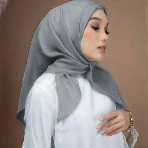 Muslim Malaysia Hijab Scarf 110*110cm Square Cotton Voile Scarf Women Femme Musulman Soft Headscarf islamic Shawls and Wrap