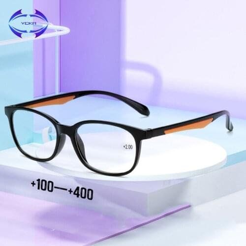 VCKA Brand Retro TR90 Reading Glasses Women Men Ultralight Presbyopia Eyeglasses Clear lens 1.00 +1.50 +2.00 +2.50 3.0 3.5 4.0