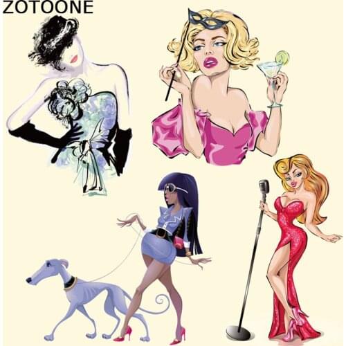 ZOTOONE Sexy lady Patch Iron On Patches A-level Washable Patches For Clothing Jeans Heat Transfer Easy By Household Irons C