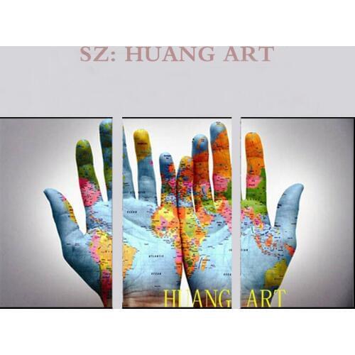 New hand-drawn characters fingers combined hands art oil painting in high quality original decoration family and hote