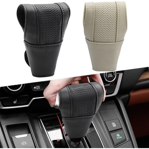 For Gear Lever Cover Shifter Knob Case Fit Gearbox Stick Shift Collars Handle Protector Protective Anti-Slip Cover Leather New