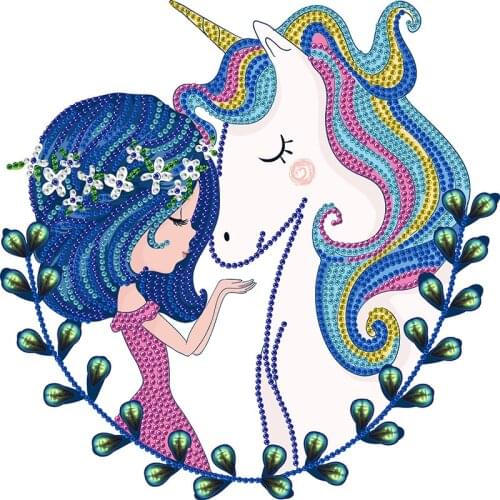 New Arrival Girl with Unicorn Special-shaped 5D Diamond Painting Kits Mosaic Crystal Embroidery Rhinestones Wall Art