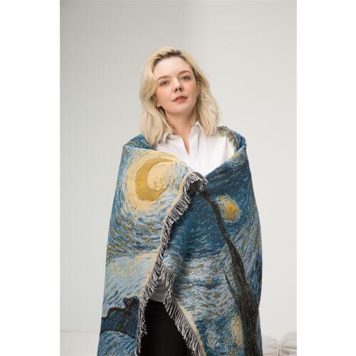 New Starry Night Star tapestry Cotton knitted Thick Blanket Bedroom Carpet Bedspread Tablecloth Hanging Blanket Home Decor