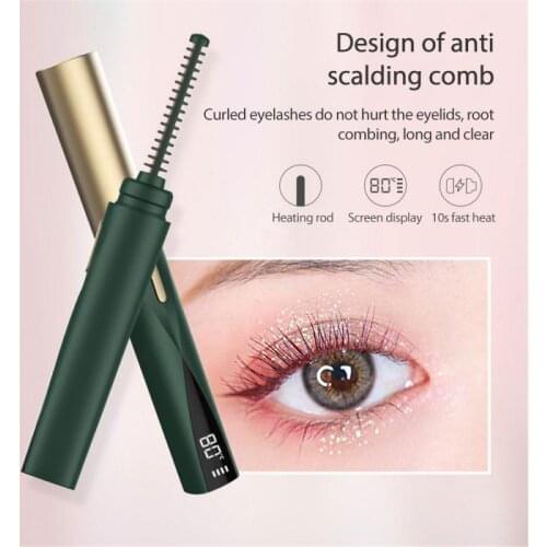 NEW Portable Pen Style Electric Heated Eyelash Curler Makeup Eye Lashes Long Lasting EyeLash Curler Heat for Women Cosmetics