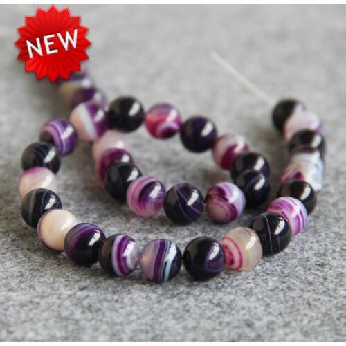 New 10mm multicolor stripe Onyx beads Round DIY chalcedony Loose carnelian 15" Jewelry making design wholesale