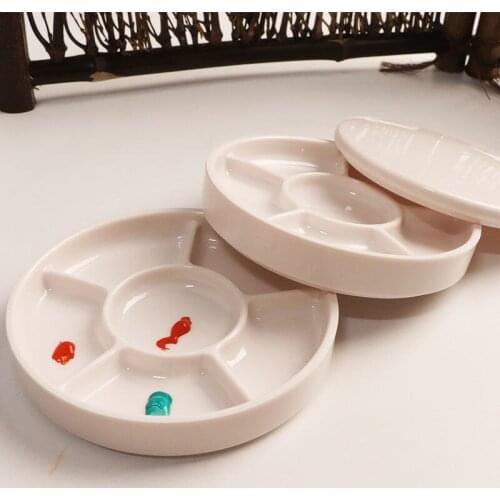Holes Imitation Porcelain Watercolor Palette Art Paint Drawing Tray Color Palette for Oil Painting Pallet Office Supply