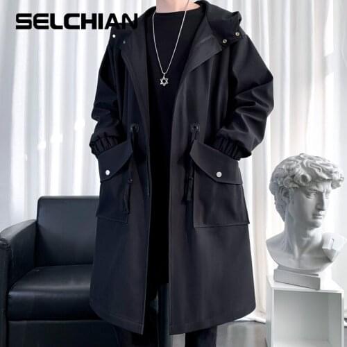 Мужские тренчи с капюшоном SELCHIAN China At AliExpress