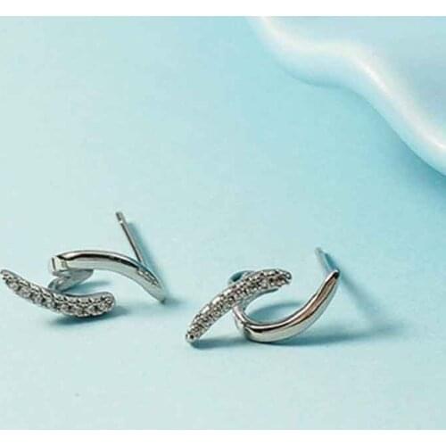 KOFSAC Simple Stud Earrings For Women 925 Sterling Silver Jewelry Fashion Zircon Small Bud Earring Glamorous Anniversary Gifts