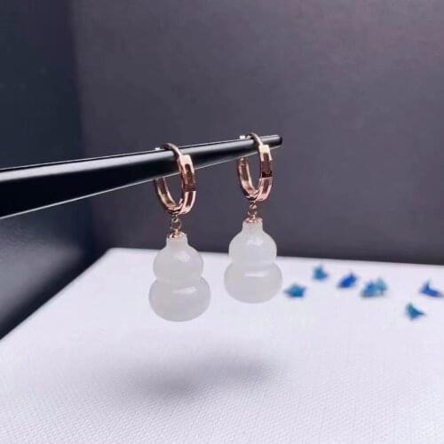 SHILOVEM 18k yellow gold real Natural Jasper drop earrings classic fine Jewelry women wedding new 10*14mm gift myme10145521hby