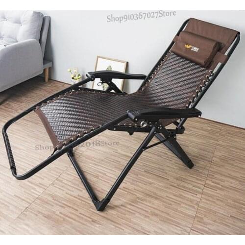 Folding lunch break summer cool chair portable backrest balcony home leisure lazy rattan recliner for the elderly