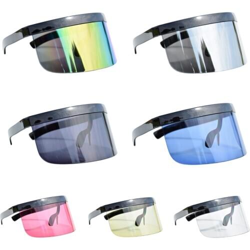 Fashionable Sun hat Sun Visors Flat Top Shield Sunglasses Large Mask Eye Protector Large Sunglasses With UV Protection
