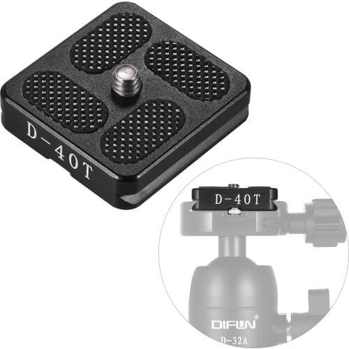 40*38mm Aluminum Alloy Universal Quick Release Plate D-40T QR Plate with 1/4 Screw for Arca Swiss Benro Monopod Tripod Ball Head