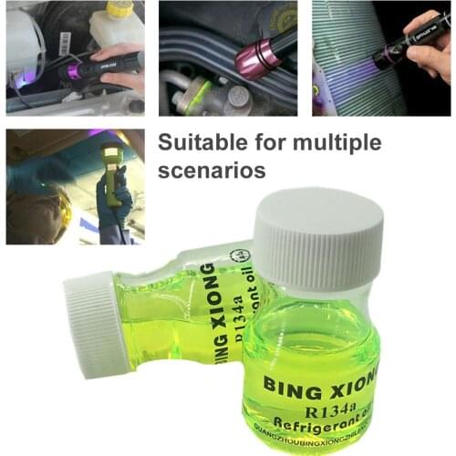 Universal Fluorescent Oil Leak Detector Test UV Dye Agent Automotive Air Conditioning Repair Tool For Car A/C Pipeline Repair