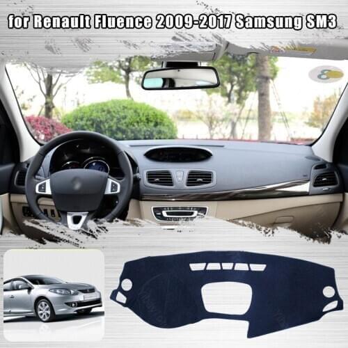 For Renault Fluence 2009-2017 Samsung SM3 Dash Cover Mat Dashmat Dashboard Cover Protective Sheet Carpet Styling