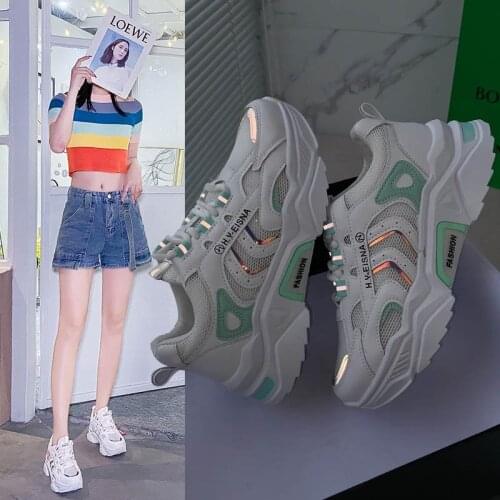 2021 New Spring Autumn Womens White Sneakers Genuine Leather Hidden Heel Chunky Sneakers for Woman Platform Shoes Shoes Sneaker