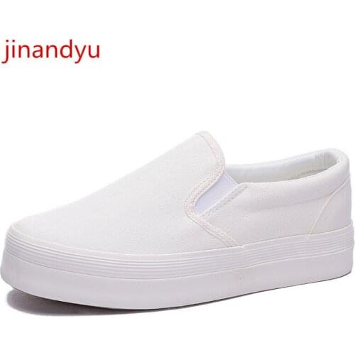 Platform Sneakers Slip on Canvas Shoes Women Fashion Black White Shoes Woman Casuales Sneaker Platforms Comfort Ladies Shoes