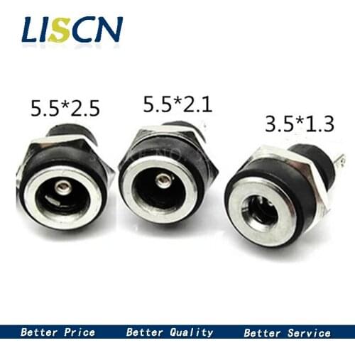 10PCS DC-022B high temperature resistance and environmental protection 5.5X2.1mm/5.5X2.5mm/3.5X1.3mm DC power socket DC base