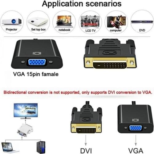 1080p DVI-D 24+1 Pin Male to VGA 15Pin Female Active Cable Adapter Converter