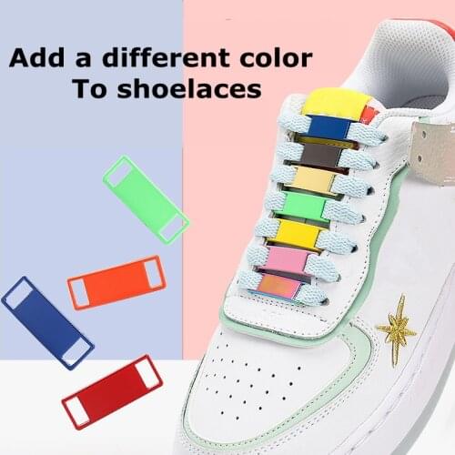 15 Colors Shoelaces Buckle Shoes Decorations Sneaker Kits Metal Buckle Stylish and Suitable for All Kinds of Flat Laces A-J01