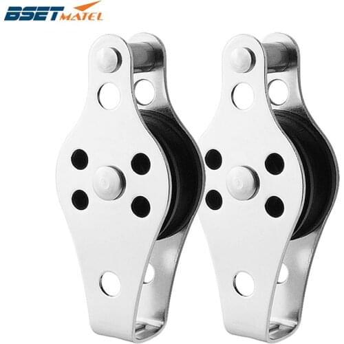 2PCS SS316 Pulley Blocks Rope Runner Kayak Boat Accessories Canoe Anchor Trolley Kit for 2mm to 8mm Rope