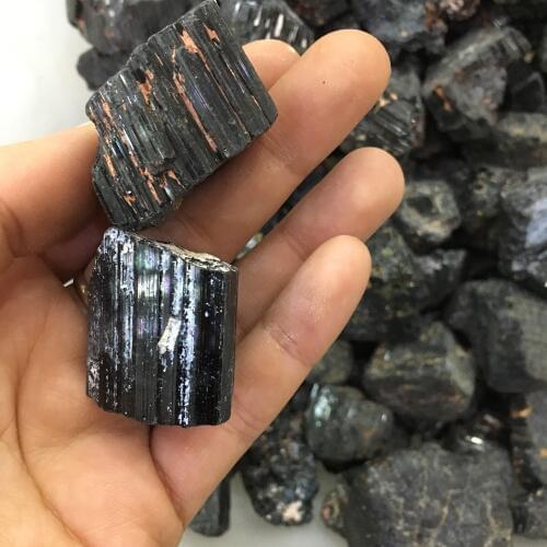 2pc Cute small size natural stones and minerals black tourmaline raw gem specimen reiki healing crystals for home decoration