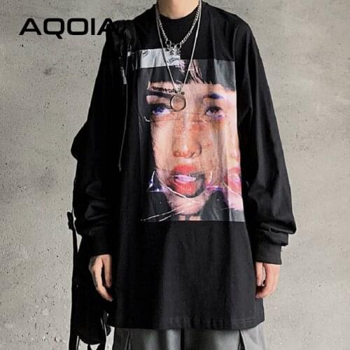 2020 Autumn Streetwear Printing Loose Womens Sweatshirt Black White Hoodies Cotton Oversize Woman Sweatshirts Female Pullovers