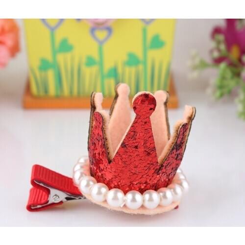 6 Colors Cute Pet Dog Hair Clips Handcrafted Stereo Crown With Alligator Clip For Pet Grooming Christmas Gift Dog Accessories