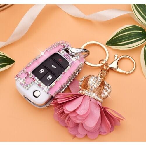 Diamond Car Key Case Key Cover For Chevrolet Cruze Aveo TRAX Opel Astra Corsa Meriva Zafira Antara ASTRA J Mokka Insignia