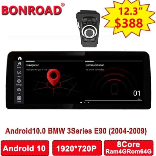 12.3” Android 10.0 Ram4G Rom64G Car Video Player For BMW E90 E91 E92 E93 2005-2012 Idrive Wifi Carplay GPS Radio Auto