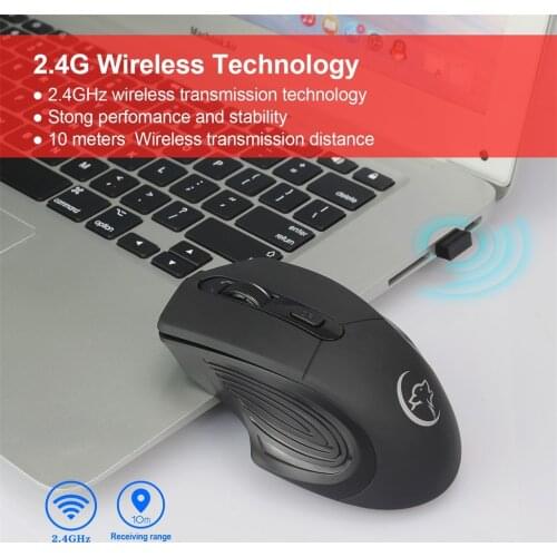 New 2.4GHz Wireless Mouse Optical USB Gaming Mouse 2400DPI Rechargeable Mute Mice Ergonomic Mouses Raton Inalambrico Ordenador