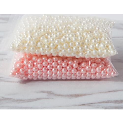 200g ABS Pearl Beige Bracelet Round Beads for DIY Craft Jewelry Making Supplies