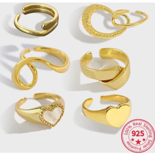 Elegant 925 Sterling Silver Irregular Love Heart Finger Adjustable Ring For Women Fashion Party Wedding Classio Jewelry Gift