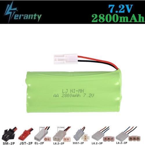 H Model ) 7.2v 2800mah NiMH Battery For Rc toys Car Tanks Trains RC Robot Boats Gun Ni-MH AA 2400mah 7.2v Rechargeable Battery