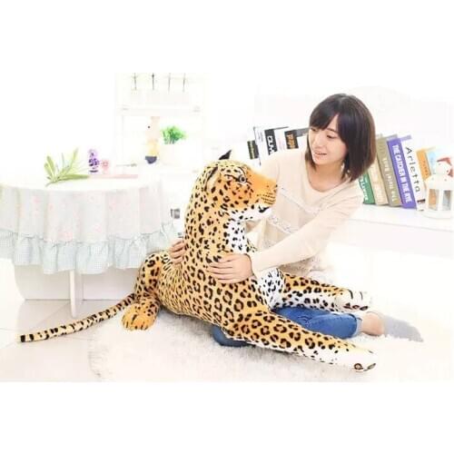 Simulation animal 105cm prone leopard plush toy simulation leopard doll throw pillow birthday gift b0797