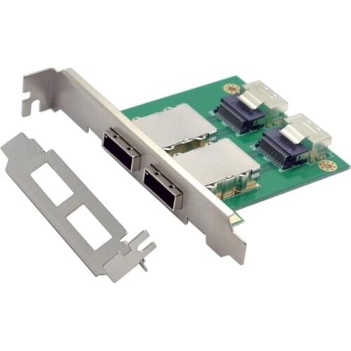 Cablecc Dual Ports Mini SAS SFF-8088 To SAS 36Pin SFF-8087 PCBA Female Adapter With PCI