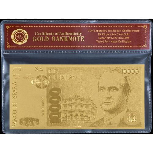 Free Sleeve Collectible Gold Spain Banknote 100 Pesetas Home Decoration Gift