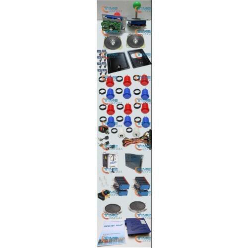 Arcade Parts Bundles Kit Set With 412 in 1 Board Power Supply Joystick Push button Microswitch Harness Glass Clips coin door etc
