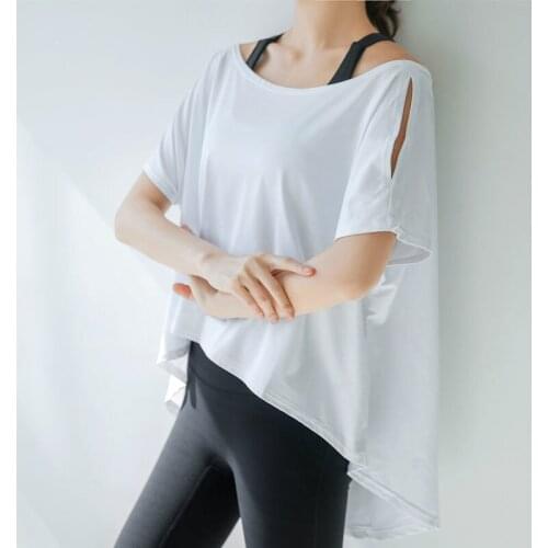 Yoga Crop Top Sports Womens Summer 2021 New Suit Running Loose Quick Net Red Fitness Short Sleeve Mujer Camisetas