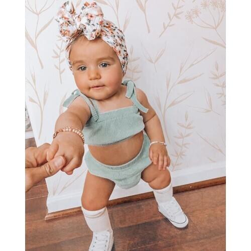 Baby Girl Summer Clothes Sleeveless Tube Top+Tutu Shorts 2pcs Newborn Outfits Set