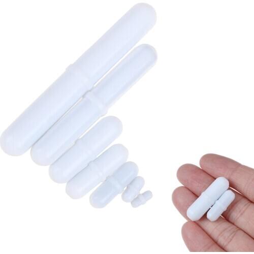 Hot! 1pc PTFE Magnetic Stirrer Mixer Stir Bar White Color Without Pivot Ring 7 Sizes