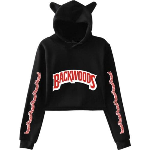 New Backwoods Cigar Fashion Flow 2D Printing Womens Navel Cat Ears Cute Clothes Cool Design Hoodies Women Coats