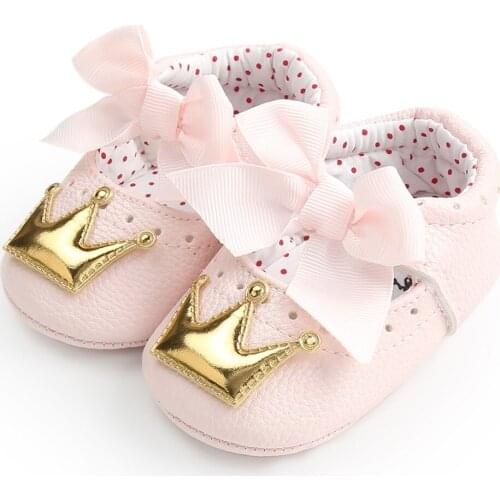 First Walkers baby shoes Newborn Infant Baby Girl Crown Princess Shoes Soft Sole Anti-slip Sneakers chaussure bebes fille