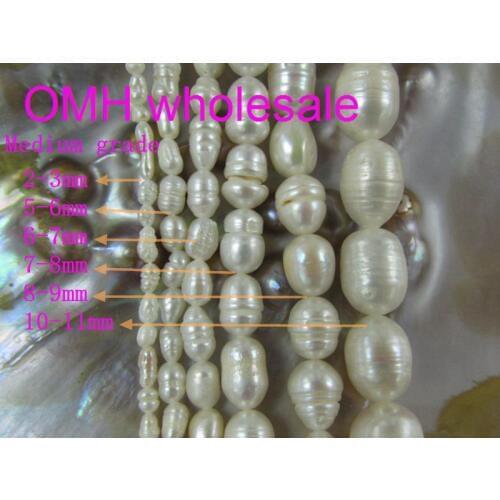 OMH wholesale Medium grade DIY accessories Precious irregular Real Freshwater pearls space beads for bracelet PJ325
