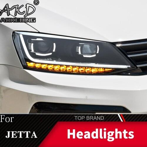 Head Lamp For Car VW Jetta Mk6 2011-2018 Headlights Fog Lights Daytime Running Lights DRL H7 LED Bi Xenon Bulb Car Accessories