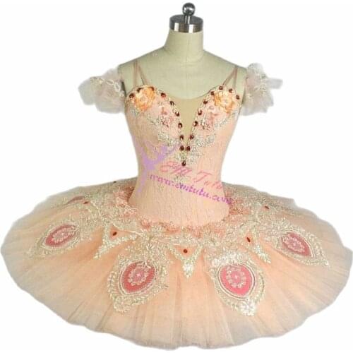 Adult girls professional ballet tutu peach pink pancake platter classical ballet costume performance ballerina tutu ballet dress