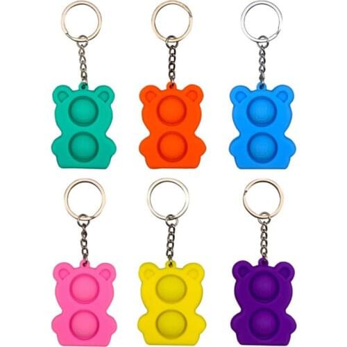 Simple Dimple Toy Stress Relief Sensory Toys Bubble Keychain Toy Relieve Your Stress smooth surface rubber button-like bubbles