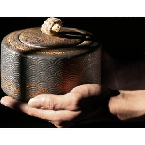 Japanese ceramic tea caddies vintage porcelain tea canister storage tea or food